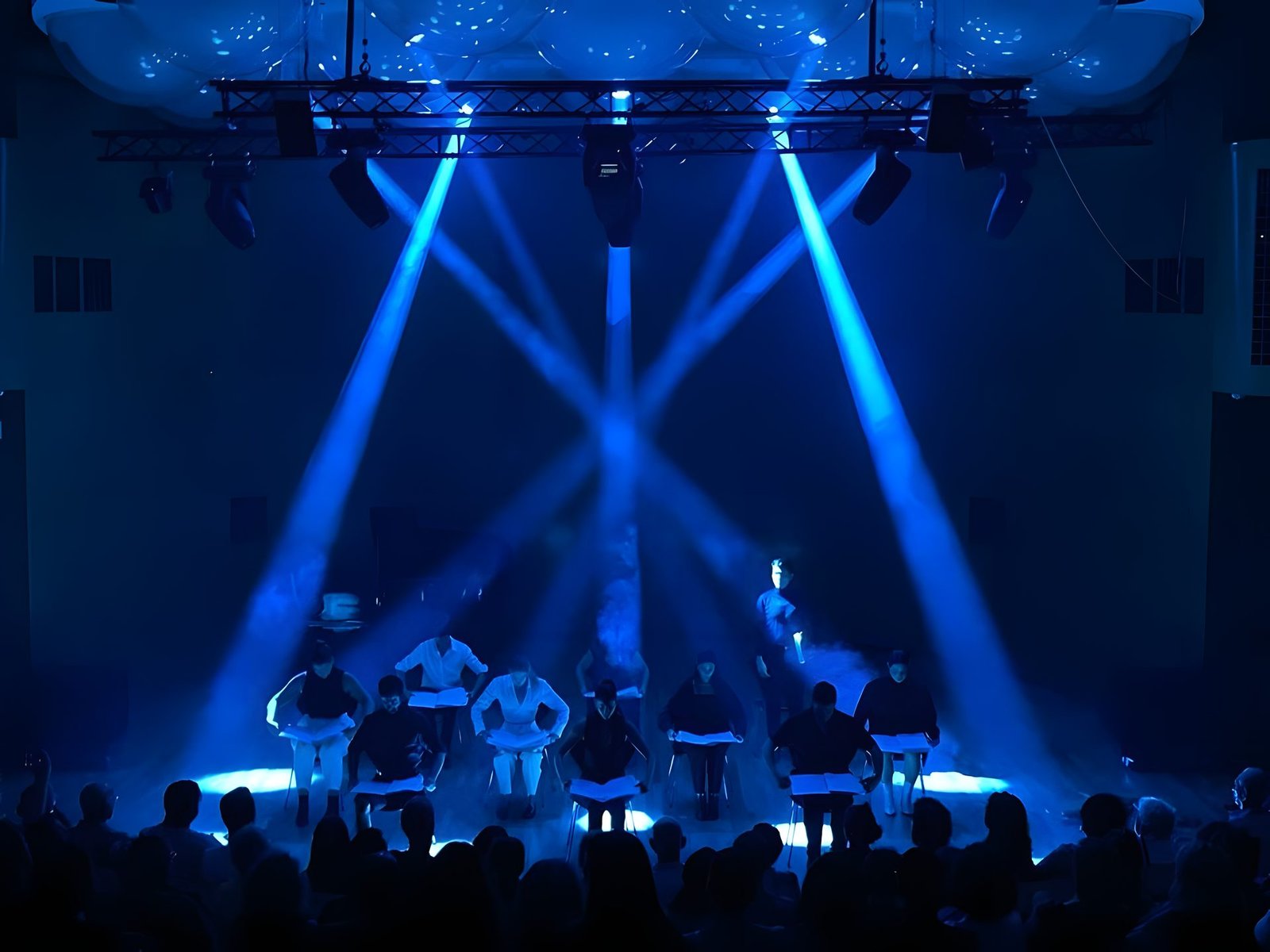 Heathers - Blue beams from the truss