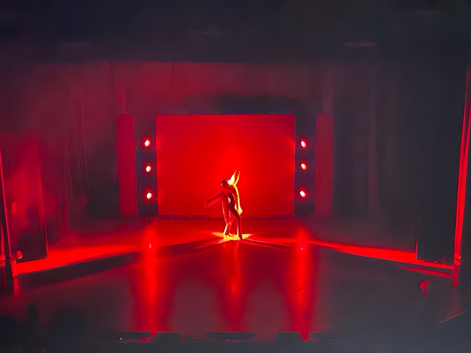 A World of Dance - A red room built from light